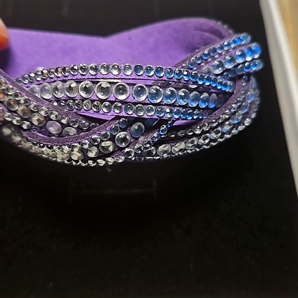Purple and Faux Rhinestone bracelet
